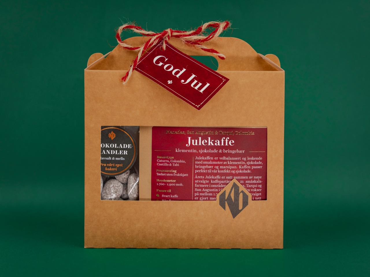 Gaveeske med Julekaffe & Sjokolademandler